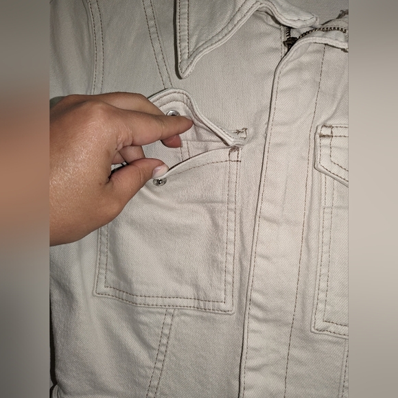 B9. GOOD AMERICAN FIT FOR SUCCESS DENIM JUMPSUIT IN BONE01 - Picture 7 of 11